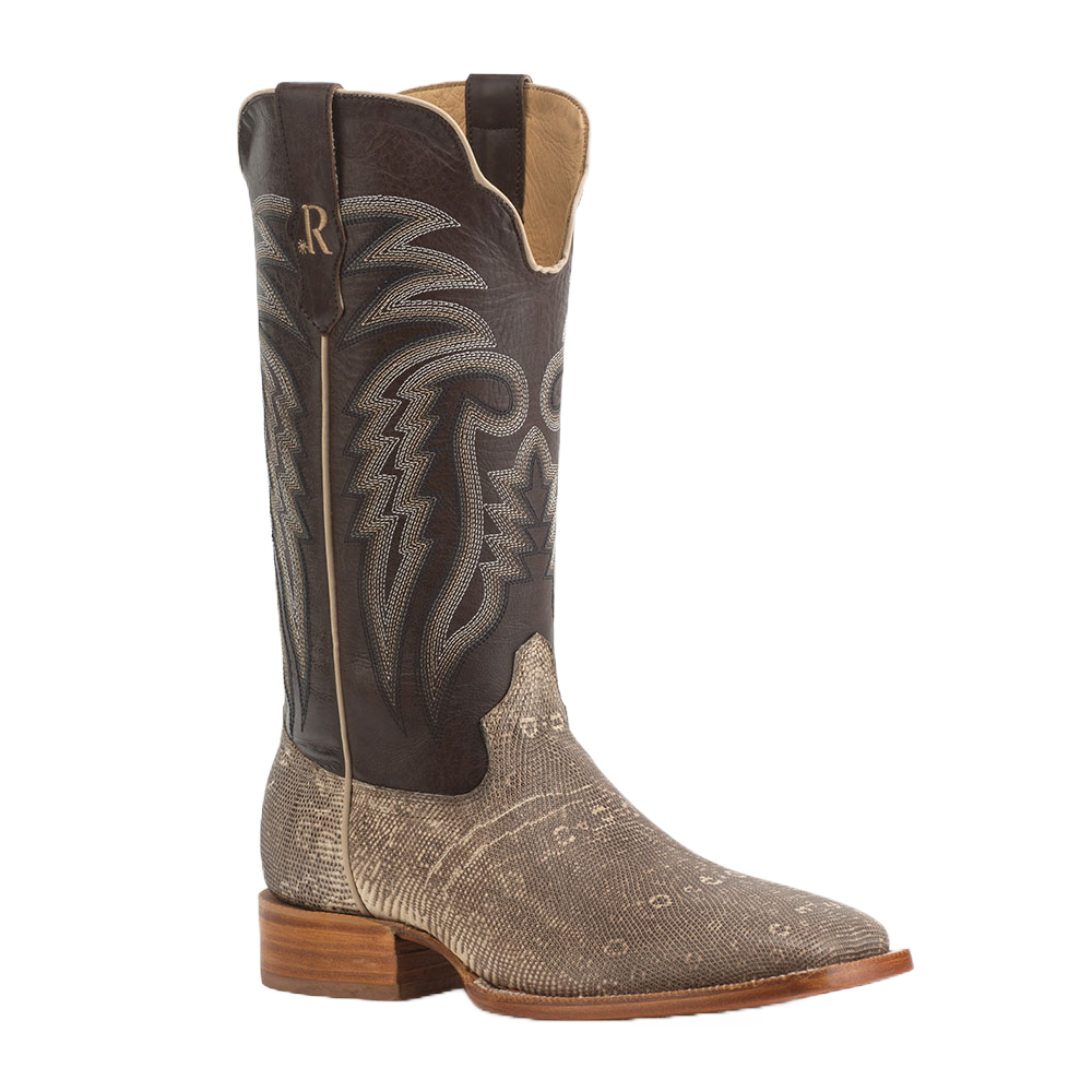 R. Watson Men's Natural Ring Lizard Square Toe Boots RW7900-2