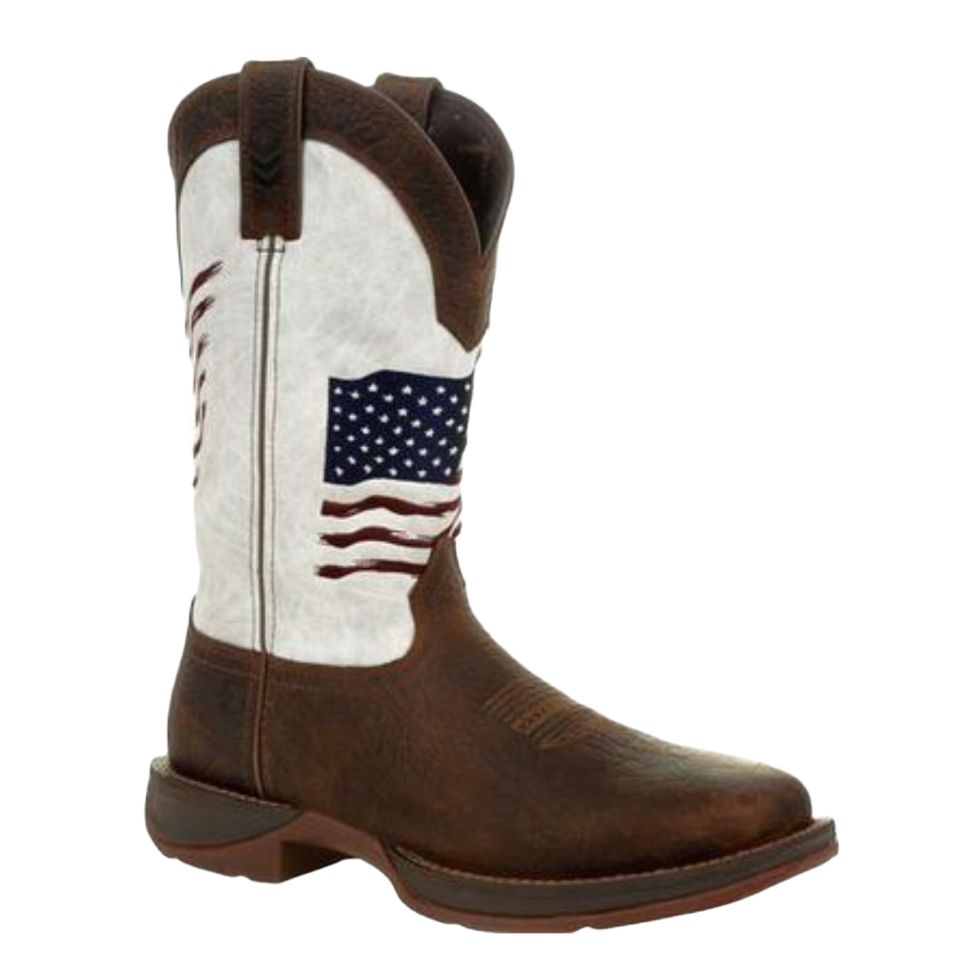 Durango® Men's 12" Rebel Bay Brown & White Flag Western Boots DDB0312