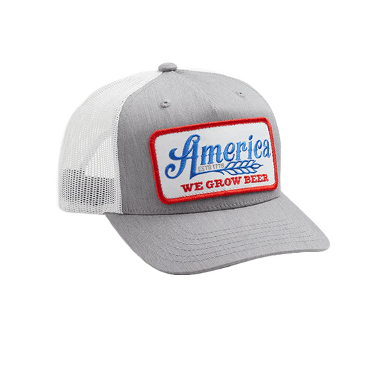 Load image into Gallery viewer, Rural Cloth We Grow Beer Graphic Grey Trucker Cap WGB-H01
