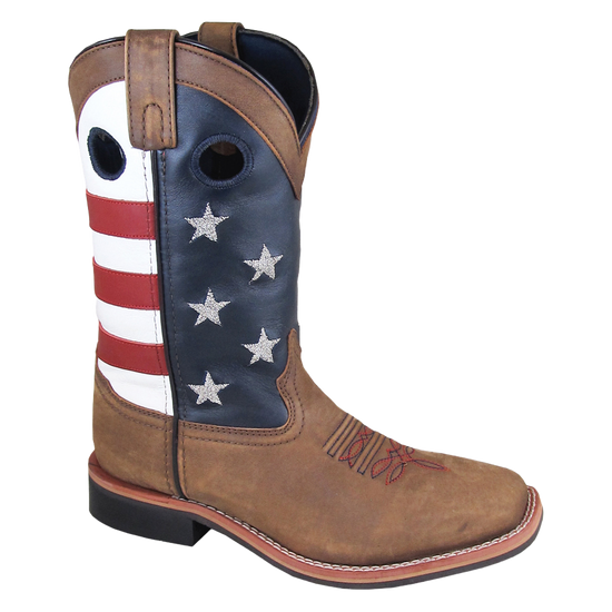 Smoky Mountain Ladies Stars And Stripes Square Toe Western Boots 6880