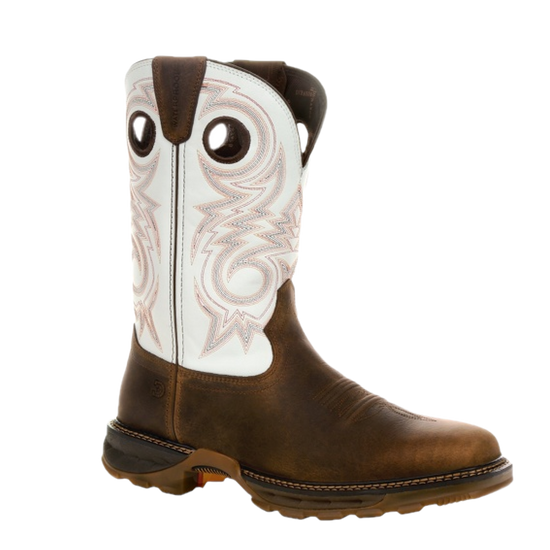Durango® Men's 11" Western Chocolate & White Square Toe Boots DDB0302