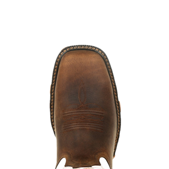 Durango® Men's 11" Western Chocolate & White Square Toe Boots DDB0302