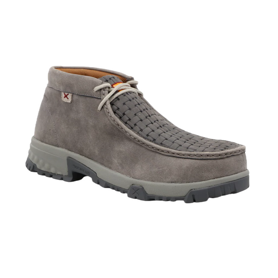 Twisted X® Men's Grey Work Chukka Driving Moc Lace Up Shoes MXCN001