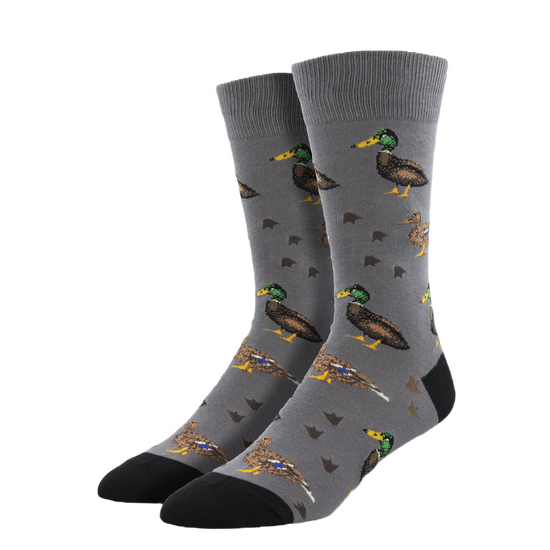 SockSmith Men's Lucky Ducks Grey Socks MNC2442-GRA