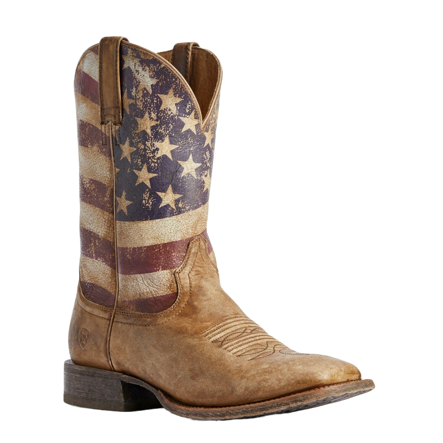 Ariat® Men's Distressed Brown and Flag Circuit Proud Boots 10031513