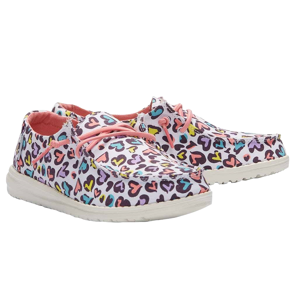 Hey Dude Children's Wendy White Leopard Shoes 130120170