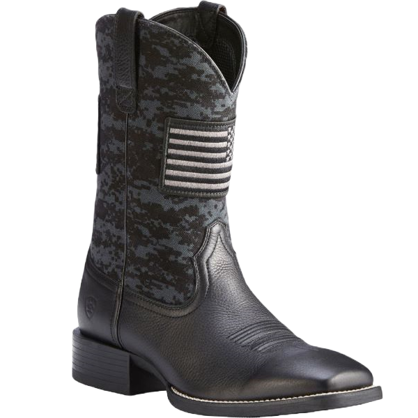 Ariat® Men's Black Sport Patriot Square Toe Boot 10023361 – Wild West ...