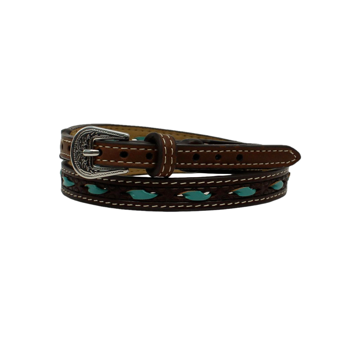Twister Leather With Rawhide Turquoise Lacing Hatband 0204602