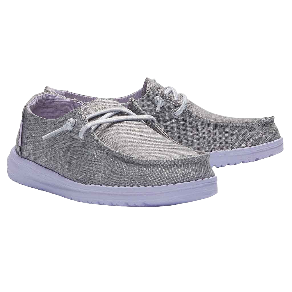 Hey Dude Children's Wendy Sparkling Grey Lilac Shoes 130123166