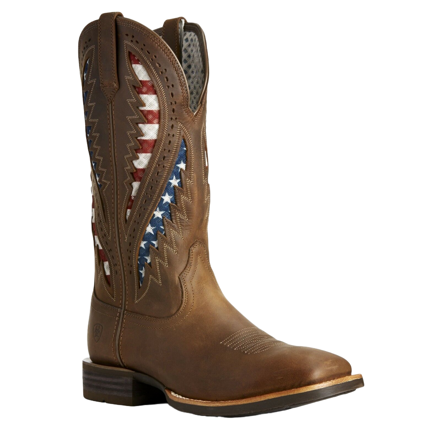 Ariat® Men's Quickdraw VentTEK® Brown Patriotic Flag Boots 10027165
