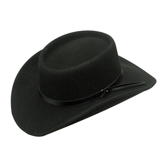 Load image into Gallery viewer, Twister Crushable Gambler Black Felt Wool Cowboy Hat 7211801
