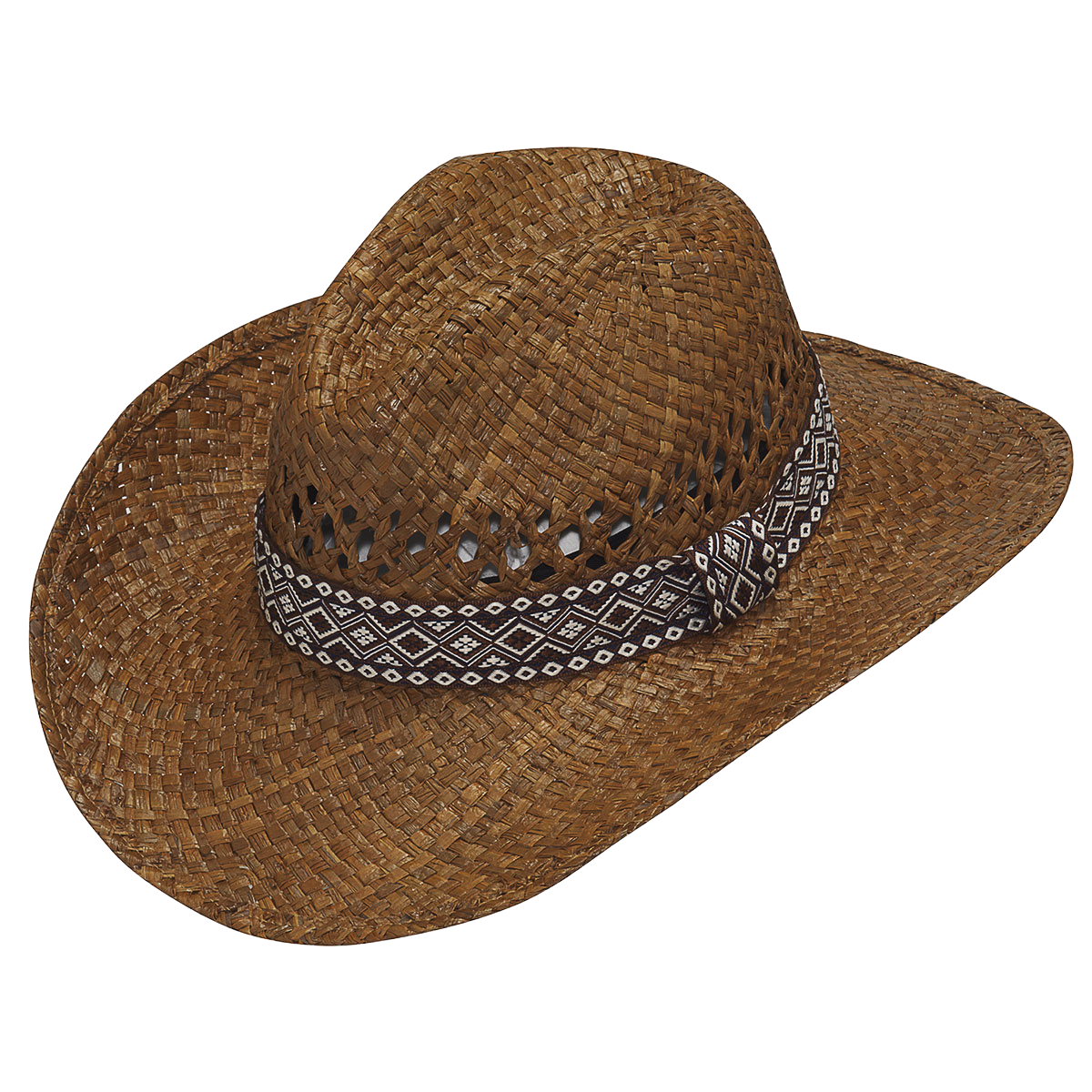 Twister Unisex Diamond Chocolate Raffia Cowboy Straw Hat 7110847