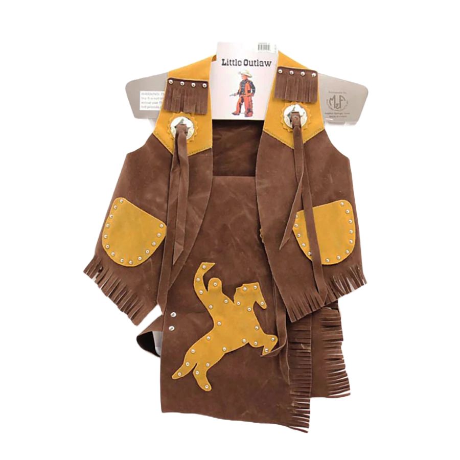 M&F® Children's Western Cowboy Brown Vest and Chap Set 5083002
