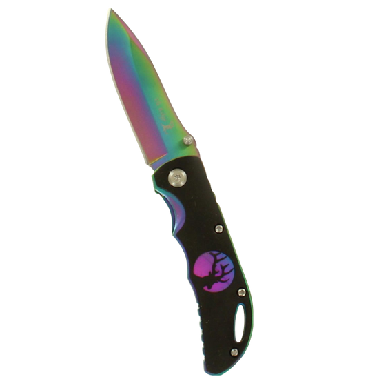 M&F Western Elk Ridge Iridescent Rainbow Hunting Knife DKER134RB