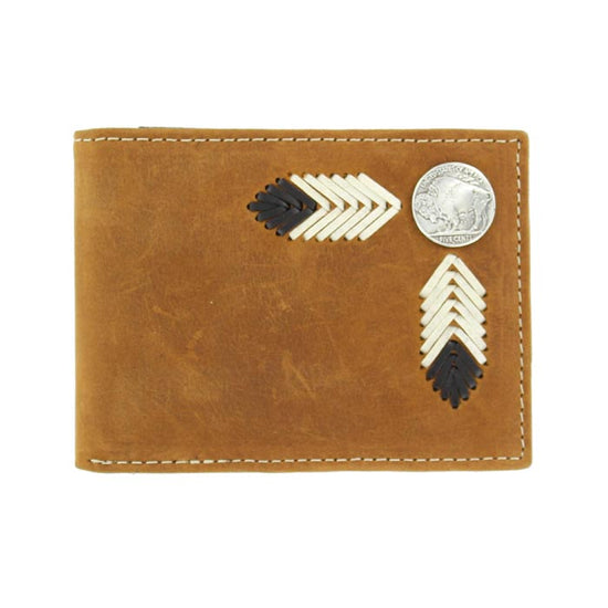 Nocona Men's RMV Buffalo Nickel Light Brown Wallet N5434444