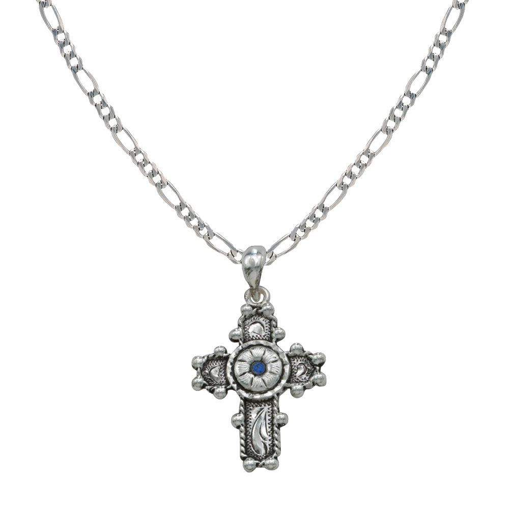 Montana Silversmiths® Blue Flower Cross Necklace NC1221