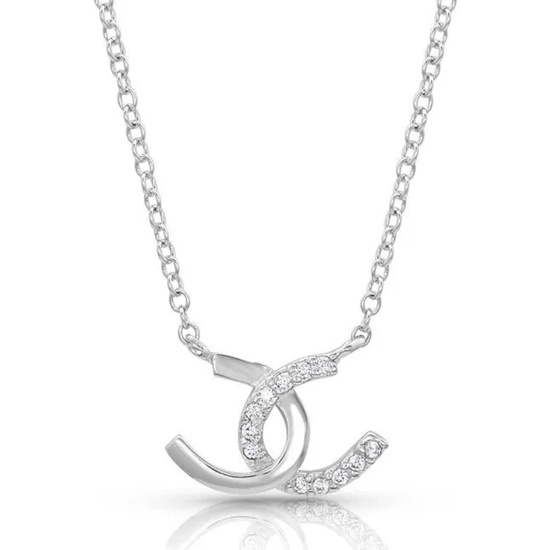 Montana Silversmiths Ladies Horseshoe Happiness Silver Necklace NC4505