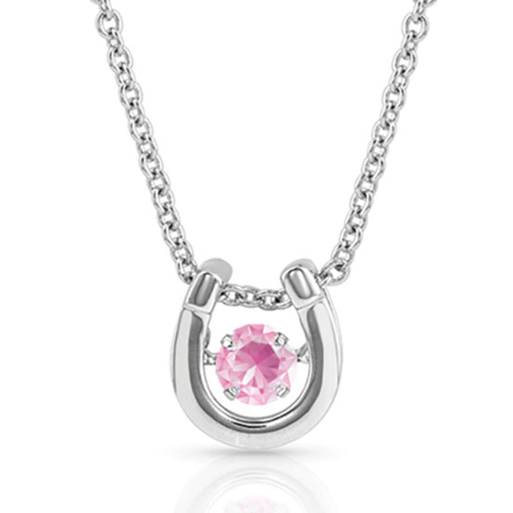 Load image into Gallery viewer, Montana Silversmiths Ladies Birthstone Horseshoe Necklace NC4742-OCT

