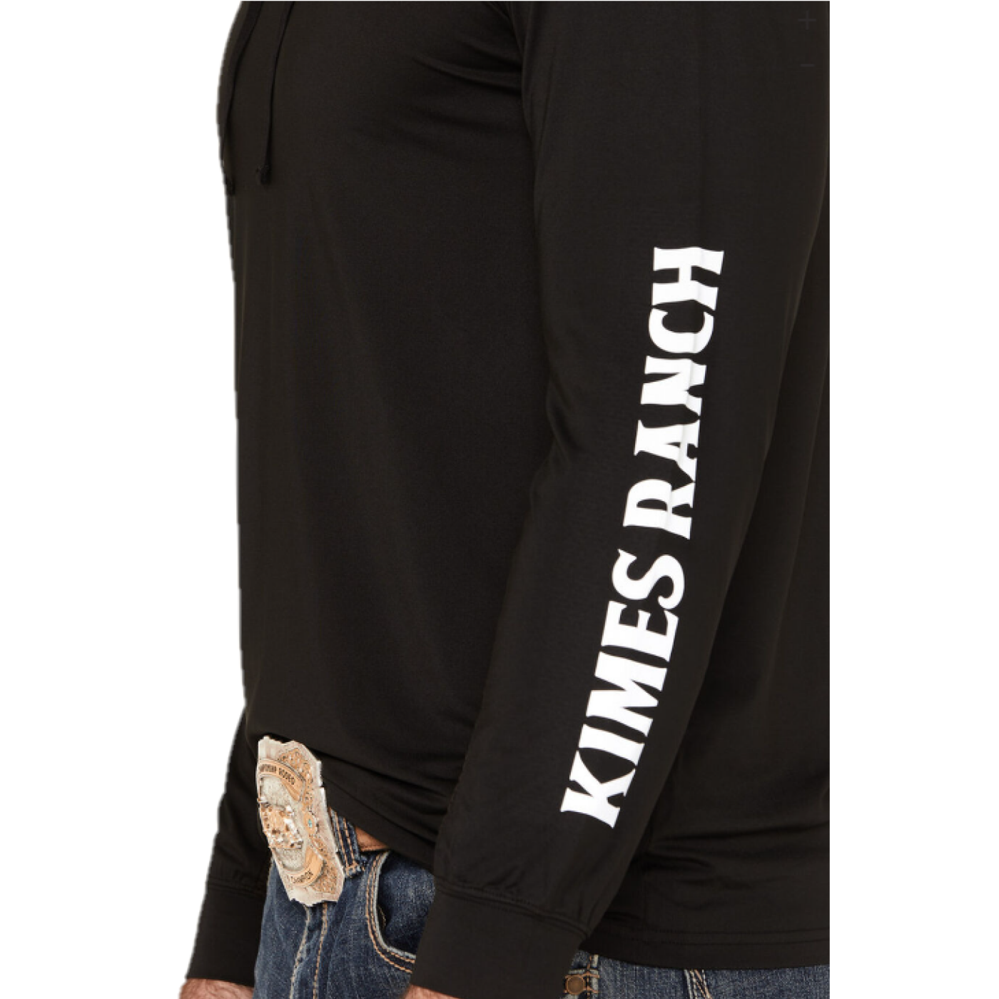 Kimes Ranch® Men's Ninja Hood Tech Logo Black T-Shirt NNJA-BLK