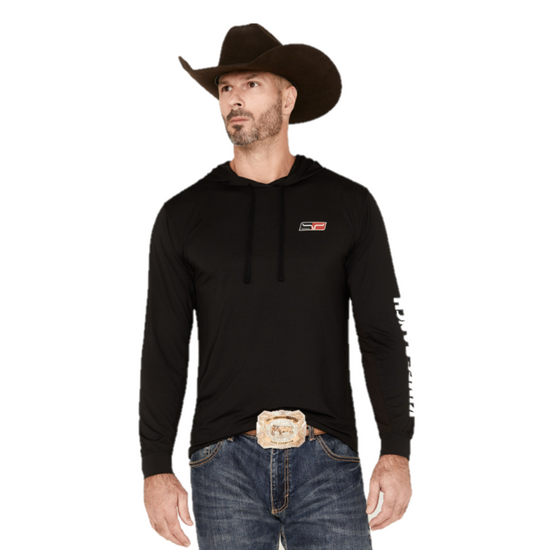 Kimes Ranch® Men's Ninja Hood Tech Logo Black T-Shirt NNJA-BLK