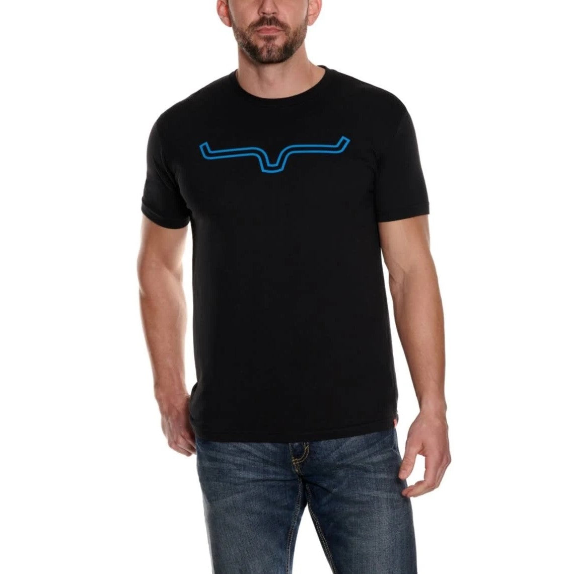 Kimes Ranch Men's Outlier SS Black With Blue Logo T-Shirt OUTLIN-BLK
