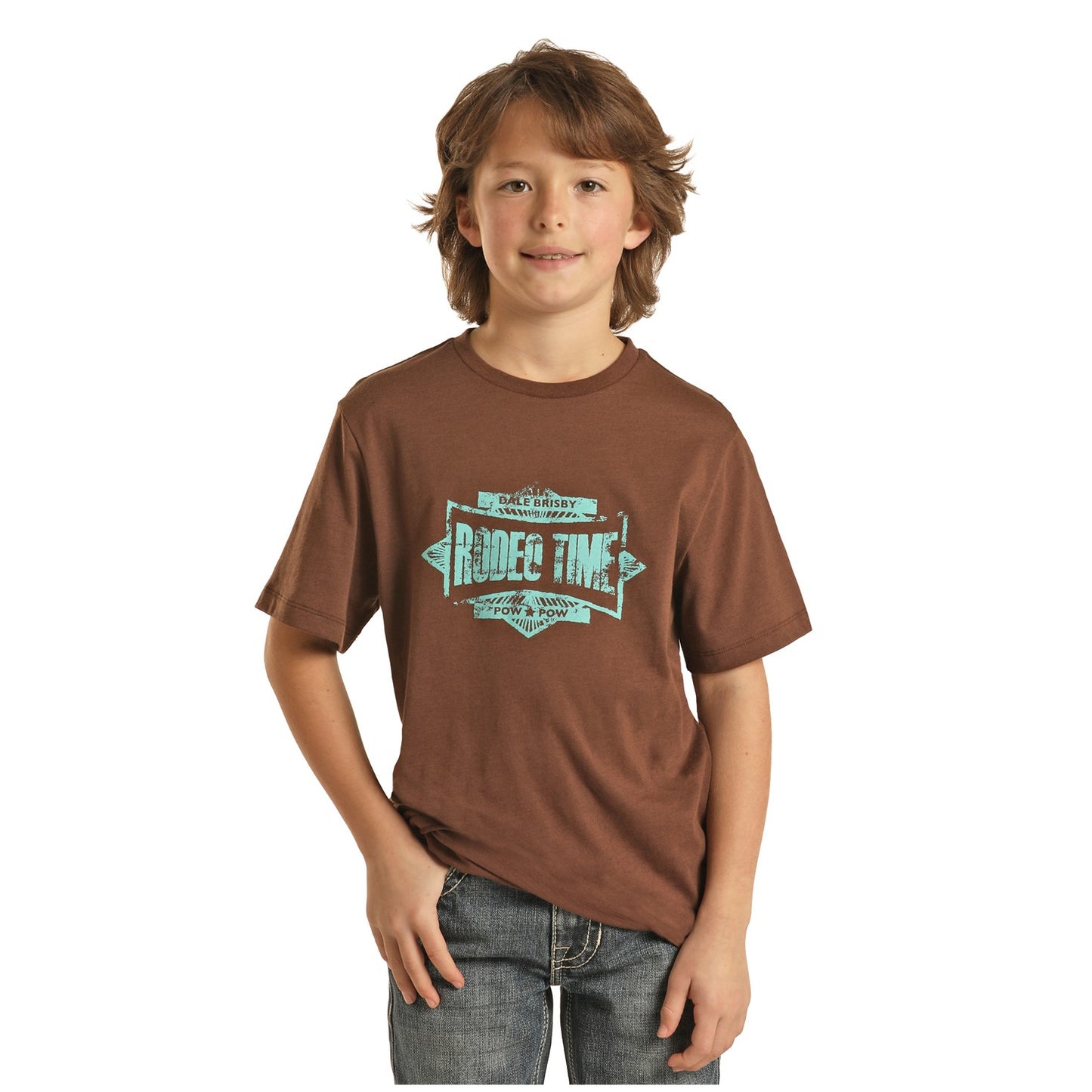 Rock & Roll® Children's Dale Brisby Brown Short Sleeve T-Shirt P3T2620