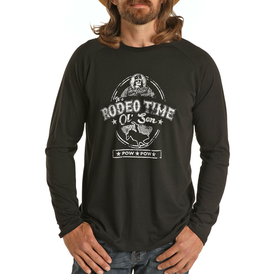 Rock & Roll® Men's Dale Brisby Black Long Sleeve Graphic Tee P8-2619