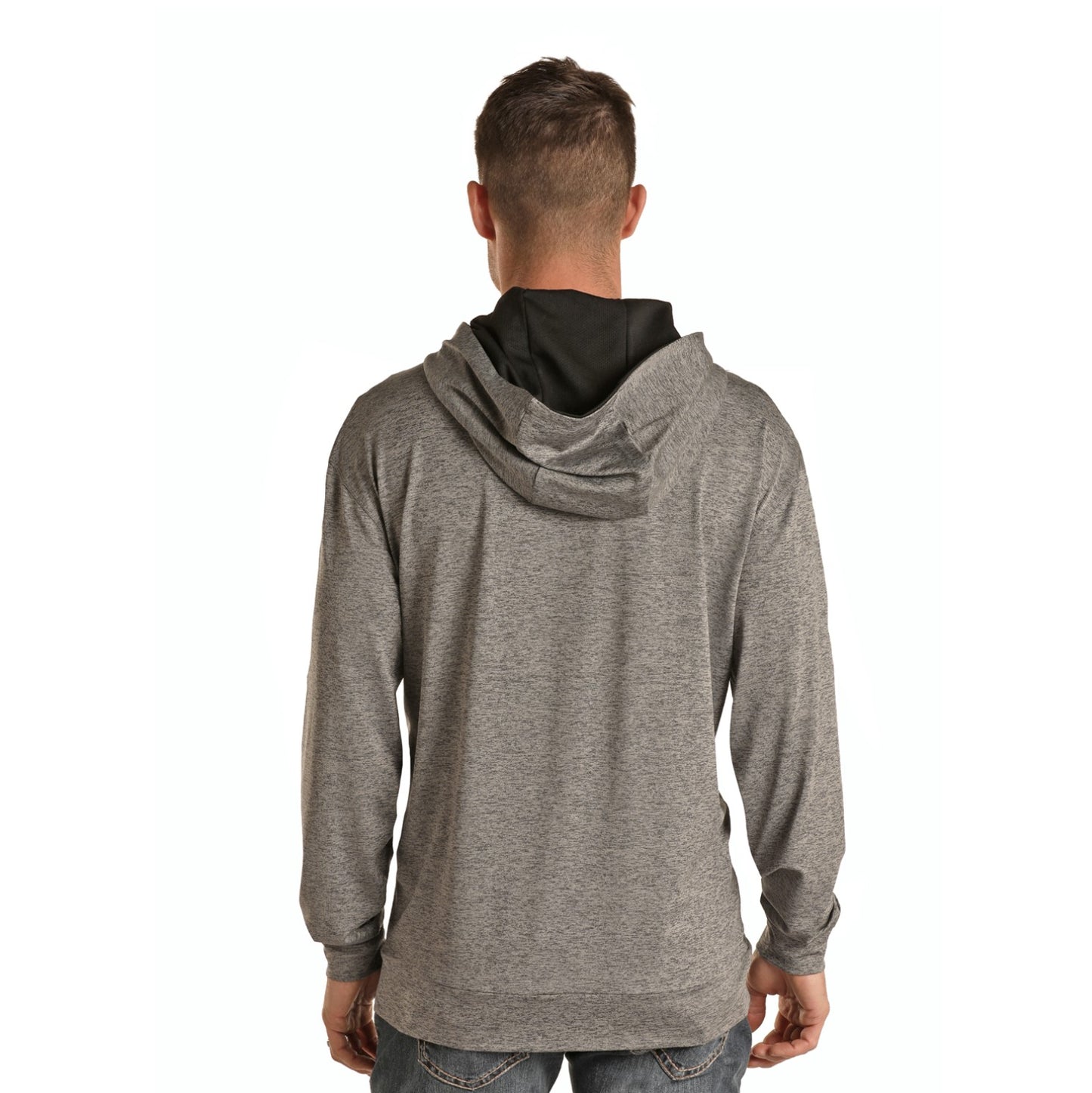 Rock & Roll Denim® Men's Logo Grey Long Sleeve Hoodie P8H1532