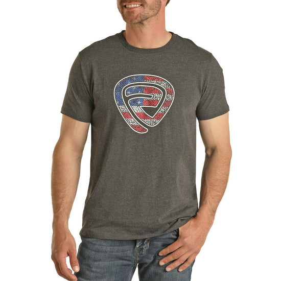 Rock & Roll Cowboy Men's Logo Graphic Charcoal T-Shirt P9-2611