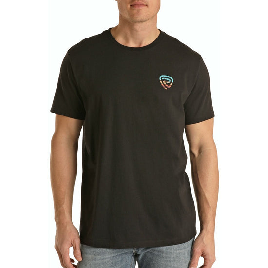 Rock & Roll Denim Men's Logo Black Short Sleeve T-Shirt P9-2616