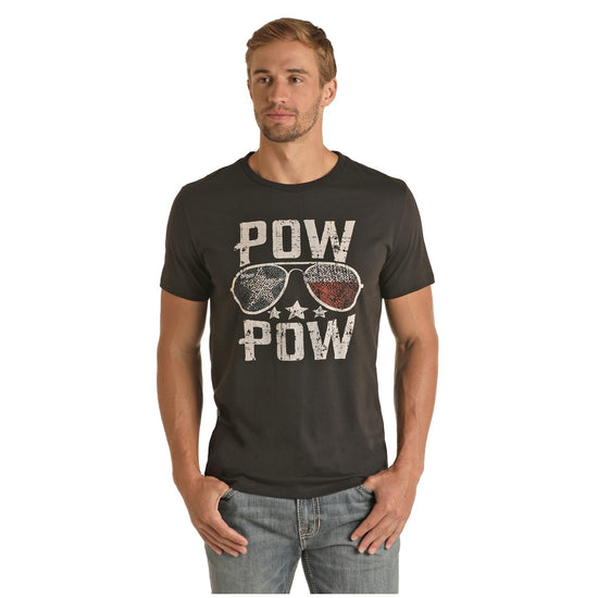 Rock & Roll Cowboy® Men's Dale Brisby "Pow Pow" Black T-Shirt P9-3362