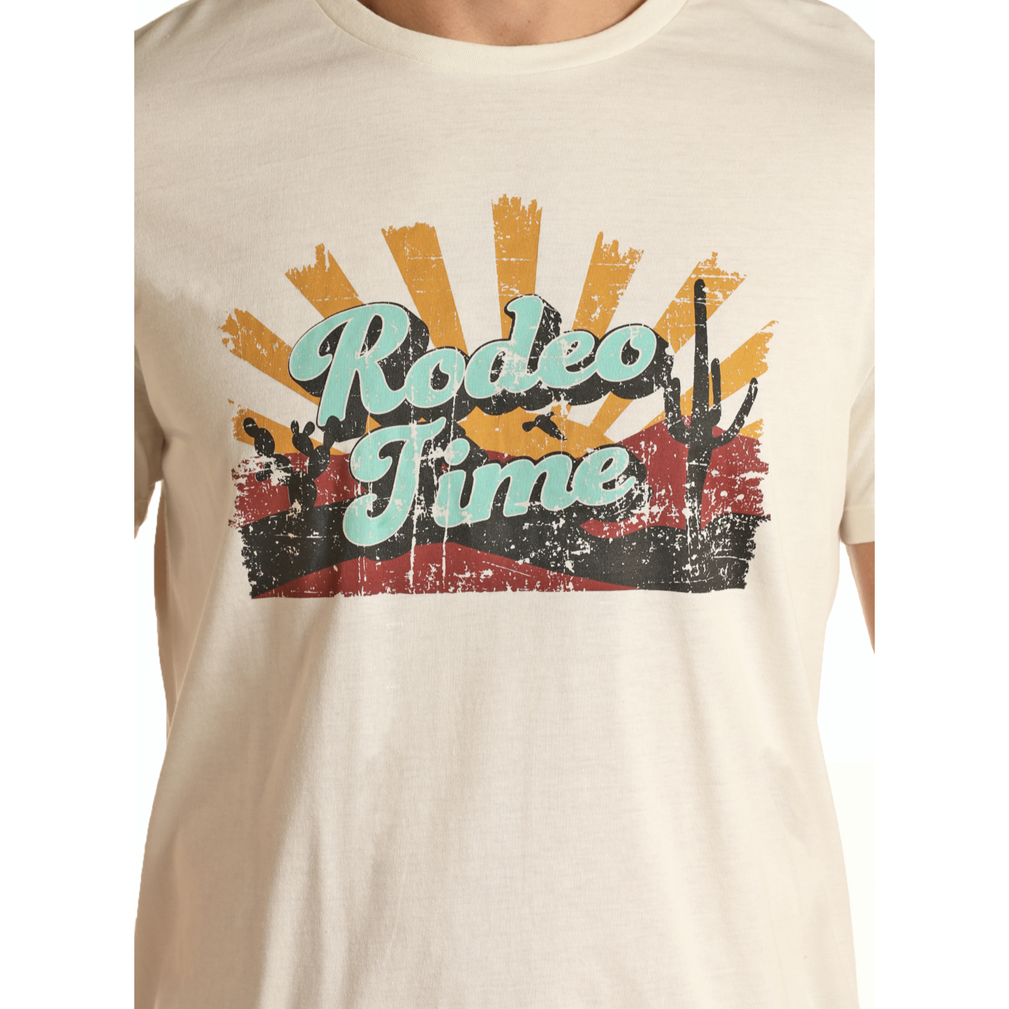 Rock & Roll Cowboy® Men's Rodeo Time Off White Graphic T-Shirt P9-3367