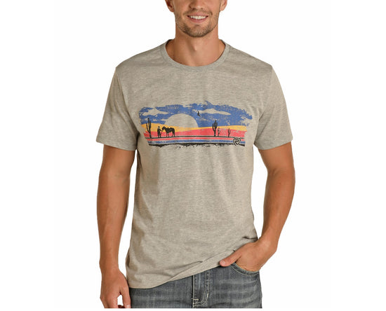 Rock & Roll Cowboy Men's Short Sleeve Western Graphic T-Shirt P9-9307