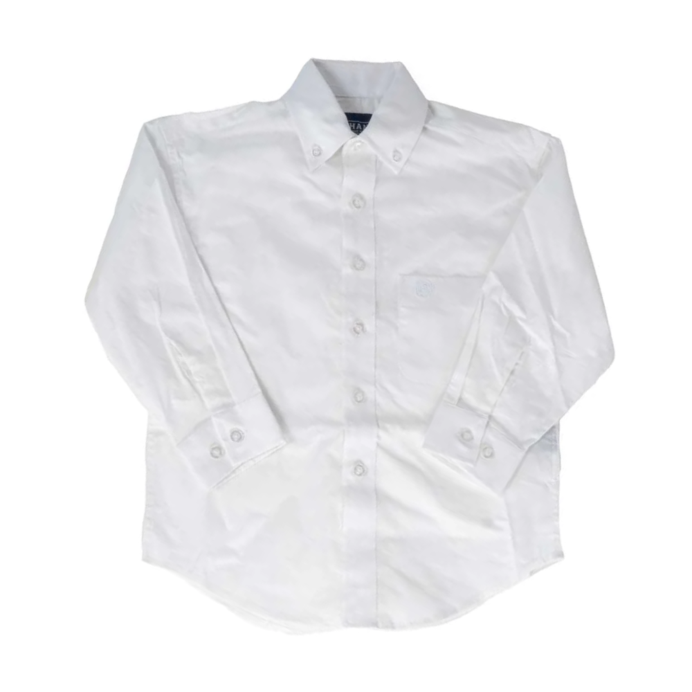 Panhandle Youth Boy's Solid White Button Down Shirt PBB2S01876-15