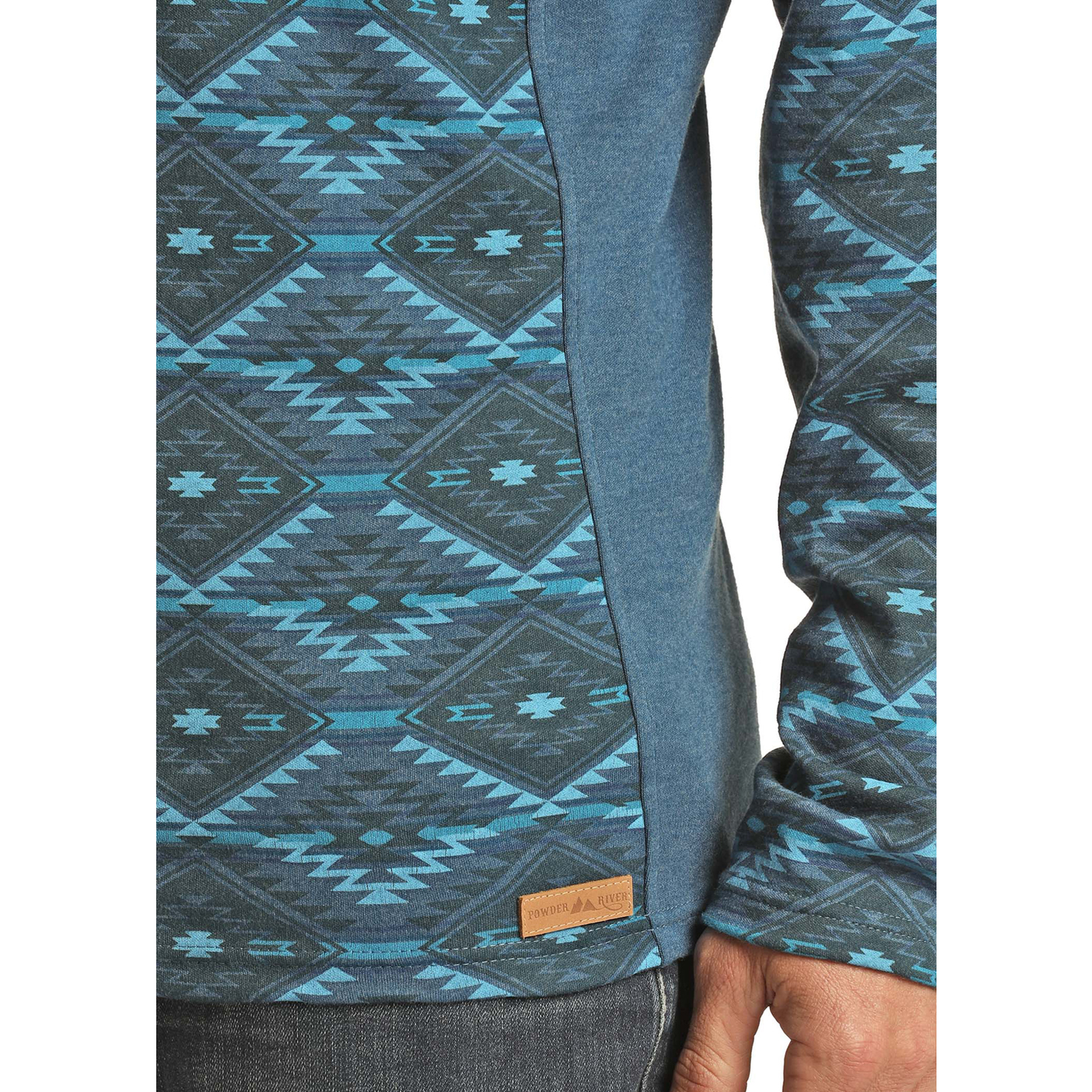 Powder River® Men's Turquoise Quarter Zip Knit Pullover PRMO91RZXR-87