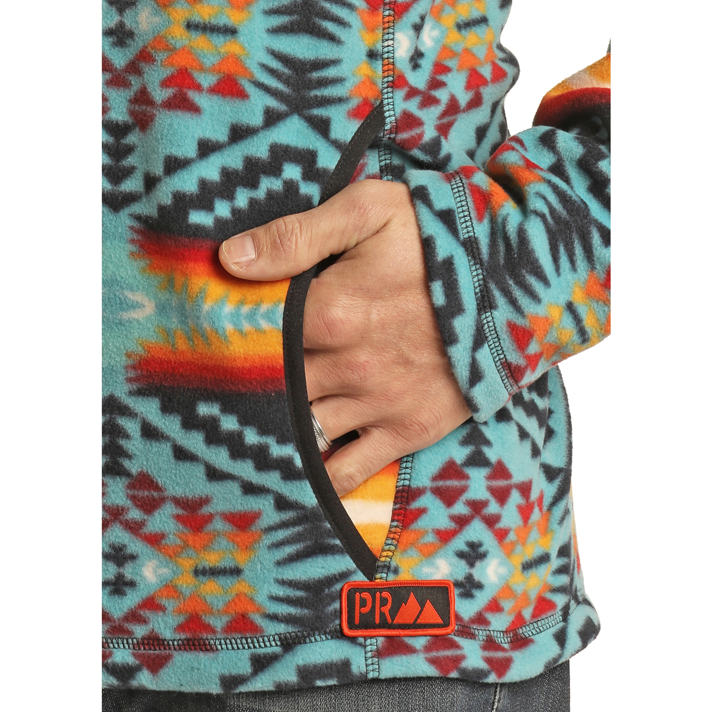 Powder River® Men's Aztec Teal Fleece Pullover PRMO91RZXV-81