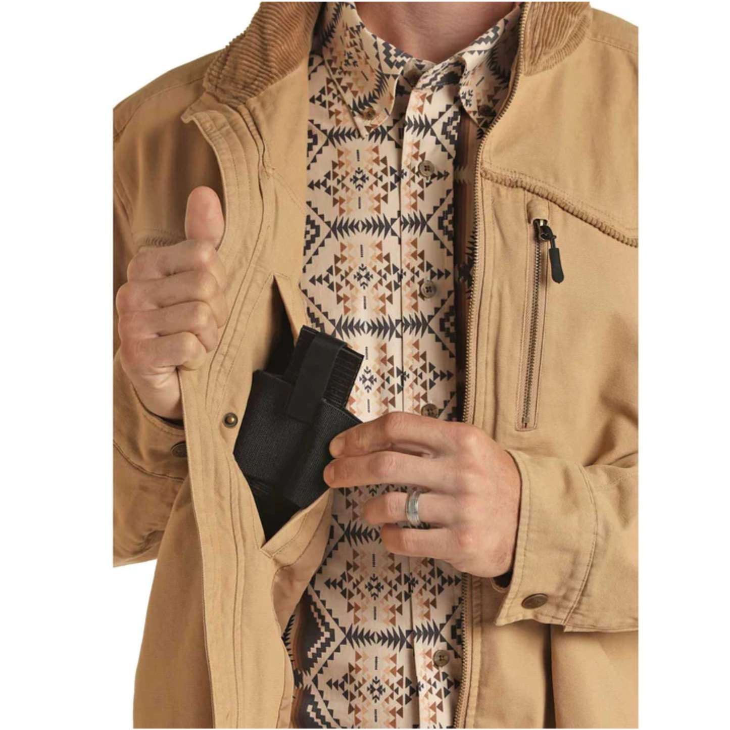 Powder River Outfitters® Men's Brushed Cotton Tan Jacket PRMO92RZYR-27