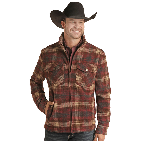 Powder River Outfitters® Men's Burgundy Wool Coat Jacket PRMO92RZZ6-62