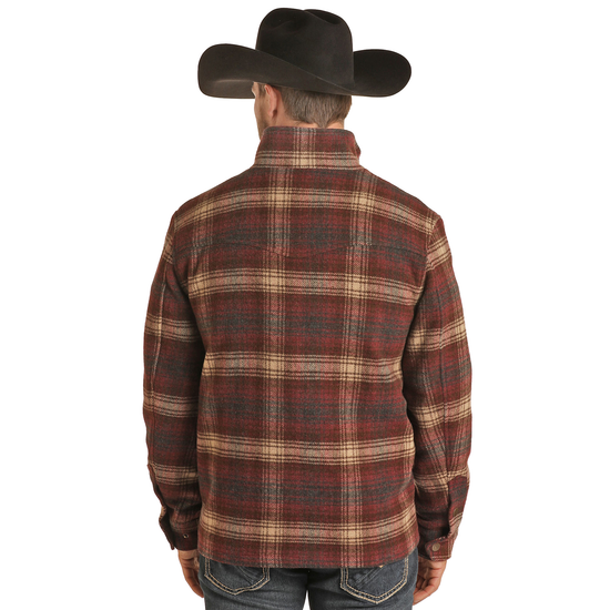 Powder River Outfitters® Men's Burgundy Wool Coat Jacket PRMO92RZZ6-62