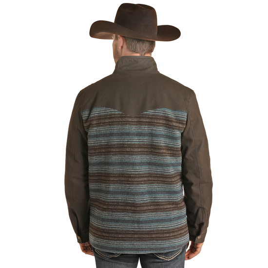 Powder River® Men's Brown Wool Serape Canvas Jacket PRMO92RZZ8-22