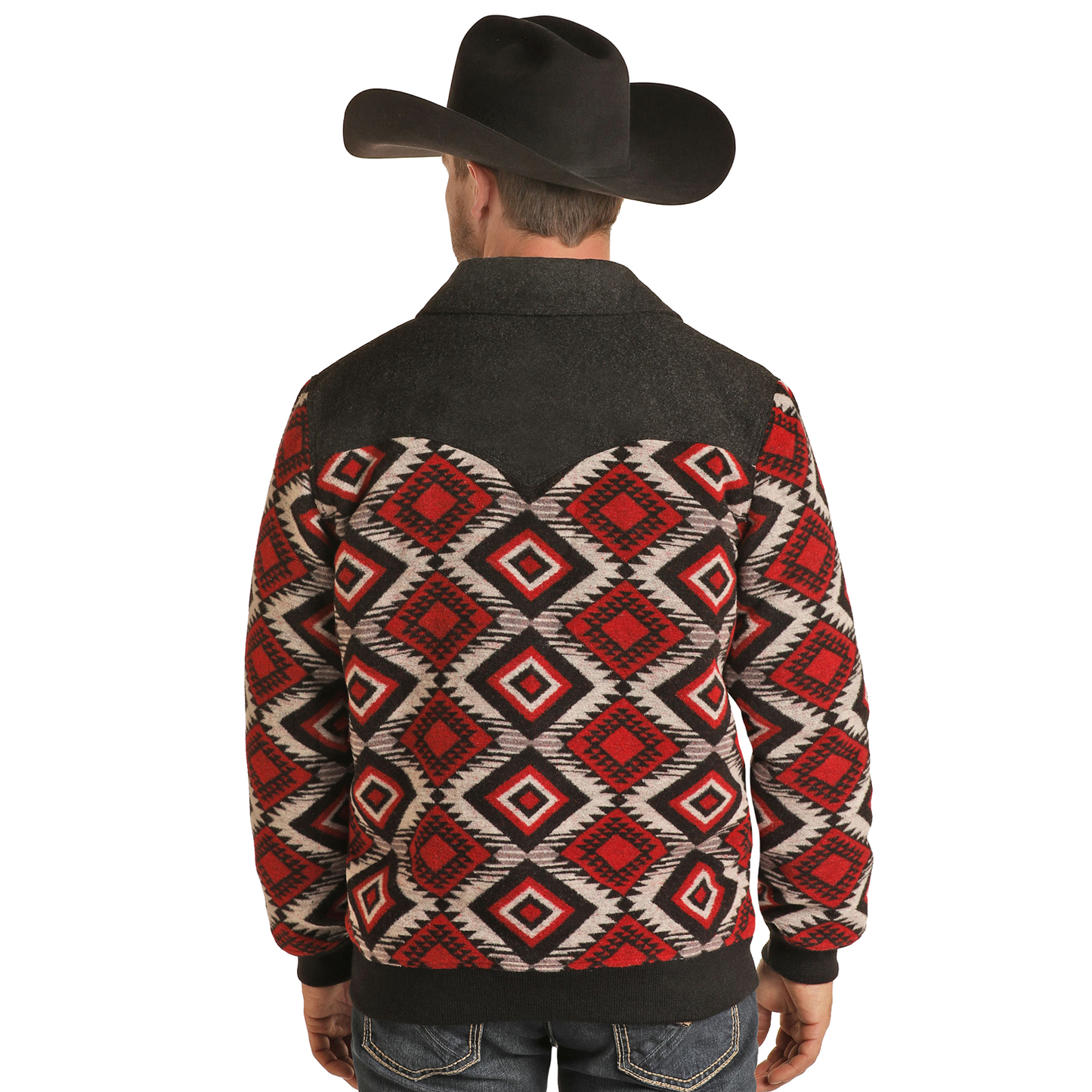 Powder River Outfitters® Men's Black Wool Aztec Coat PRMO92RZZD-64