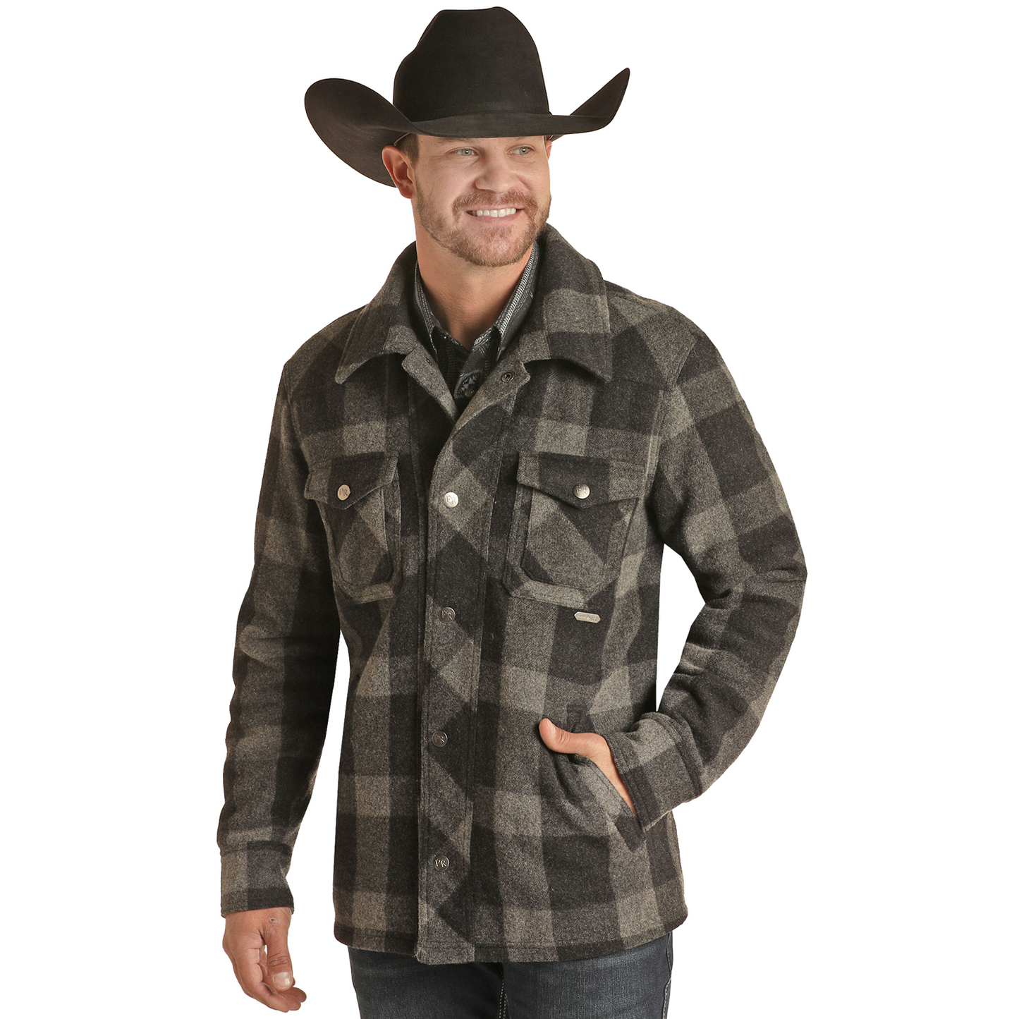 Powder River Outfitters® Men's Plaid Commander Wool Coat PRMO92RZZE01
