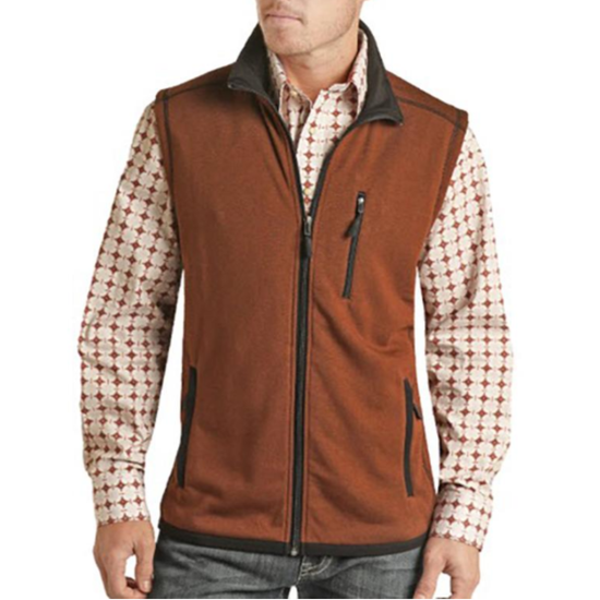 Powder River Outfitters® Men's Heather Knit Rust Vest PRMO98RZYD-90