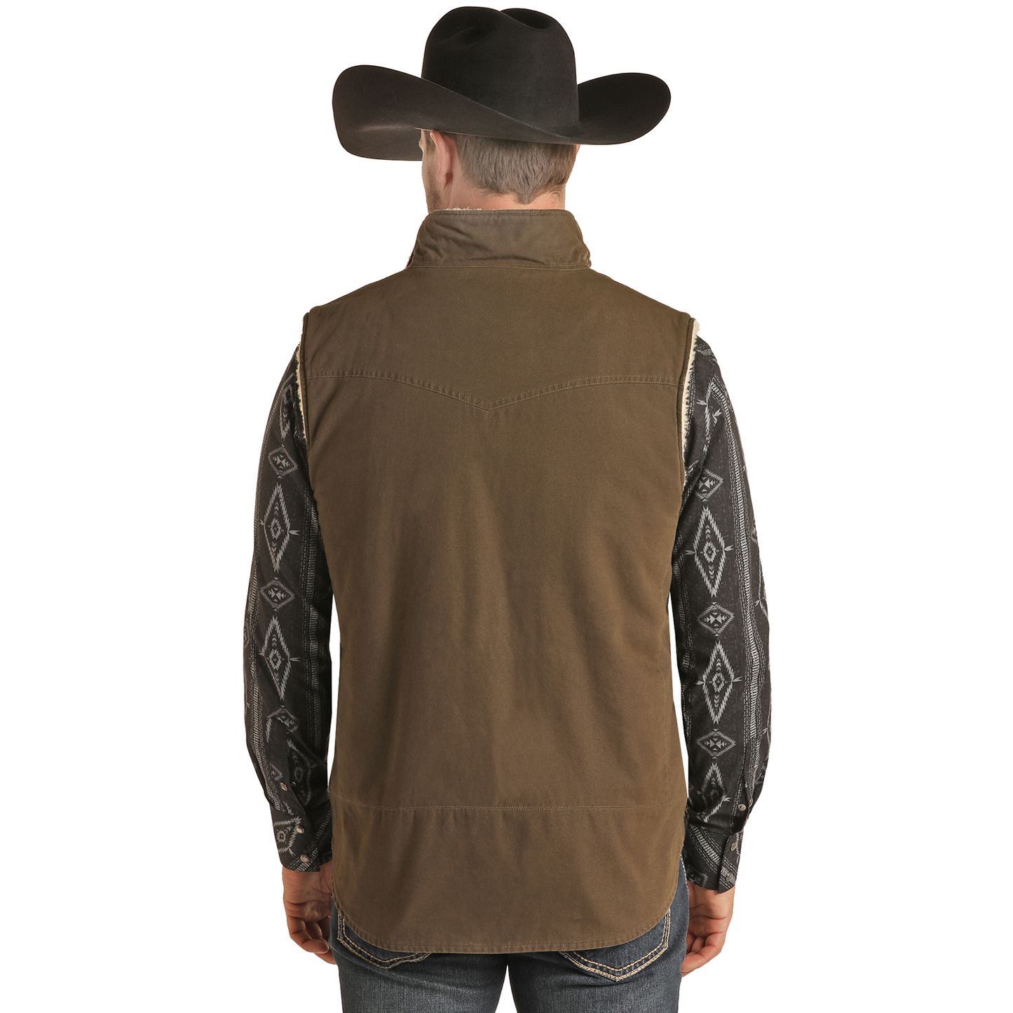 Powder River Outfitters® Men's Brown Cotton Canvas Vest PRMO98RZYS-31