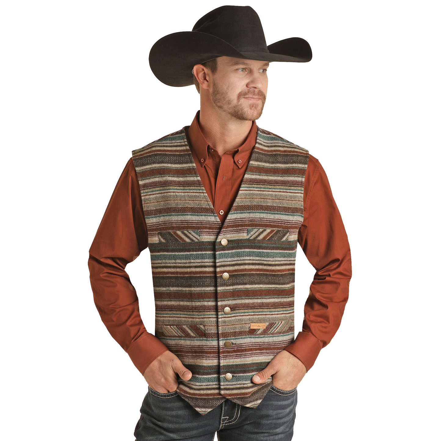 Powder River® Men's Serape Nevada Rust Vest PRMO98RZZI-90