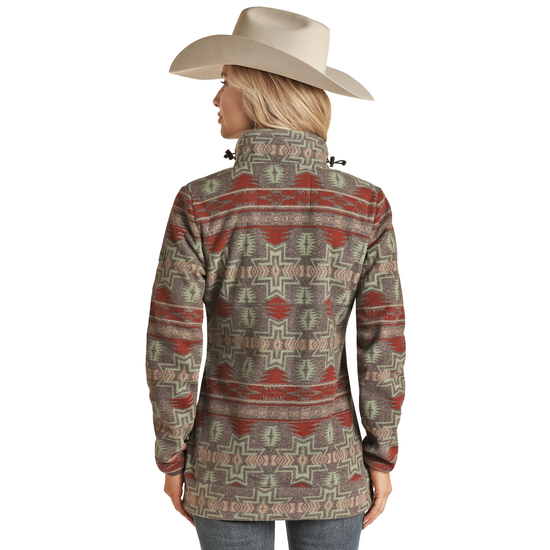Powder River® Ladies Aztec Fleece Charcoal Pullover PRWO91RZXU-02