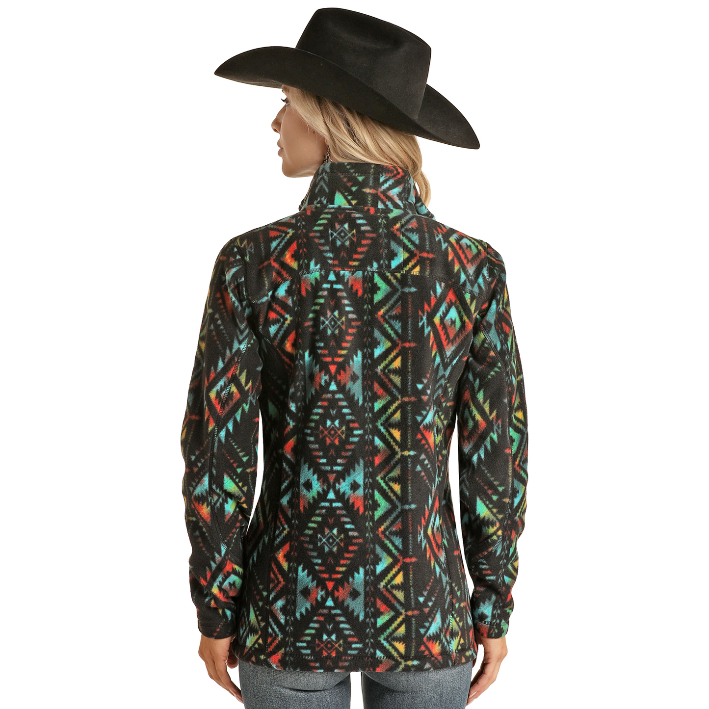 Panhandle® Ladies Aztec Print Black Fleece Jacket PRWO92RZXZ-01