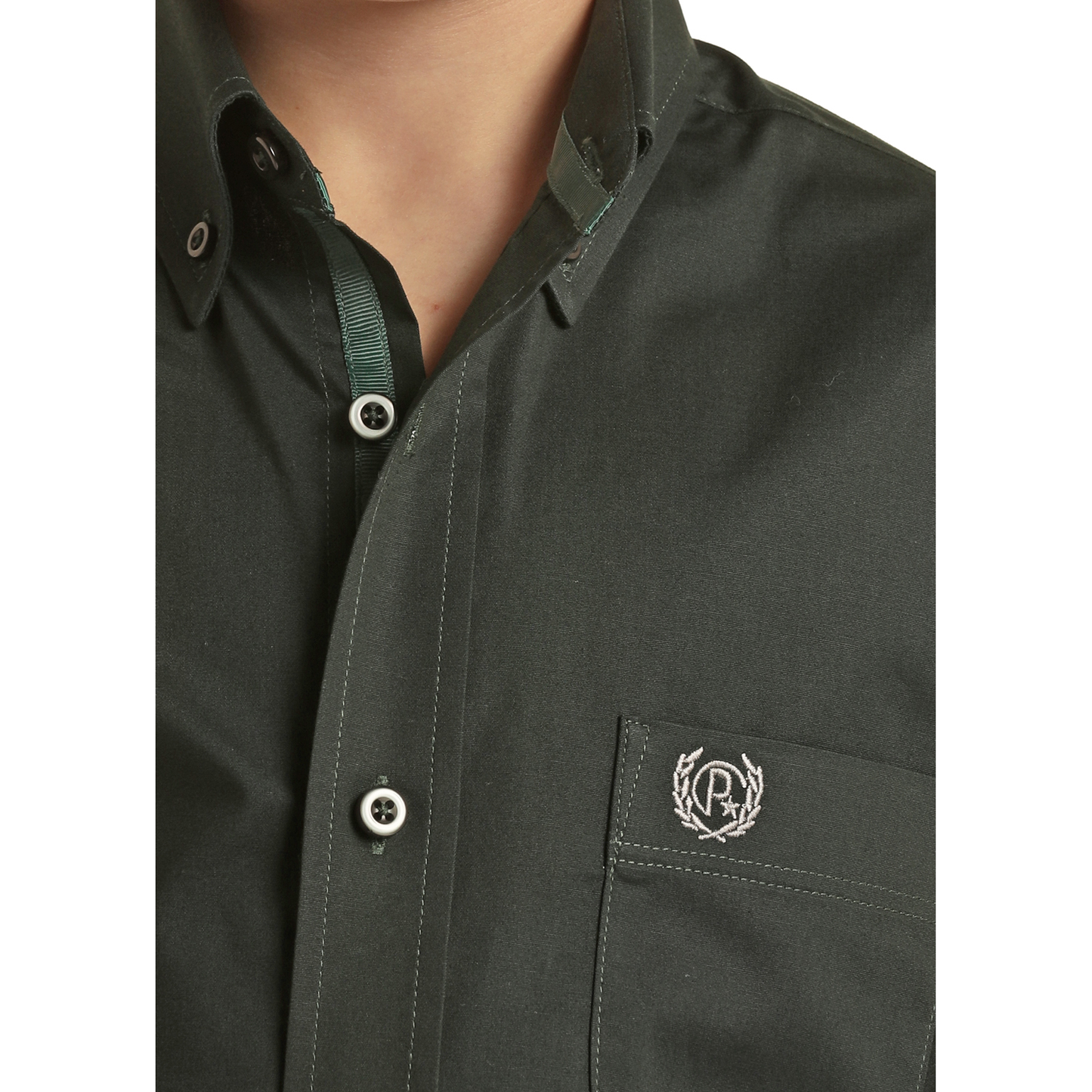 Panhandle® Youth Boy's Green Solid Stretch Poplin Shirt PSBSODRZ2N-30