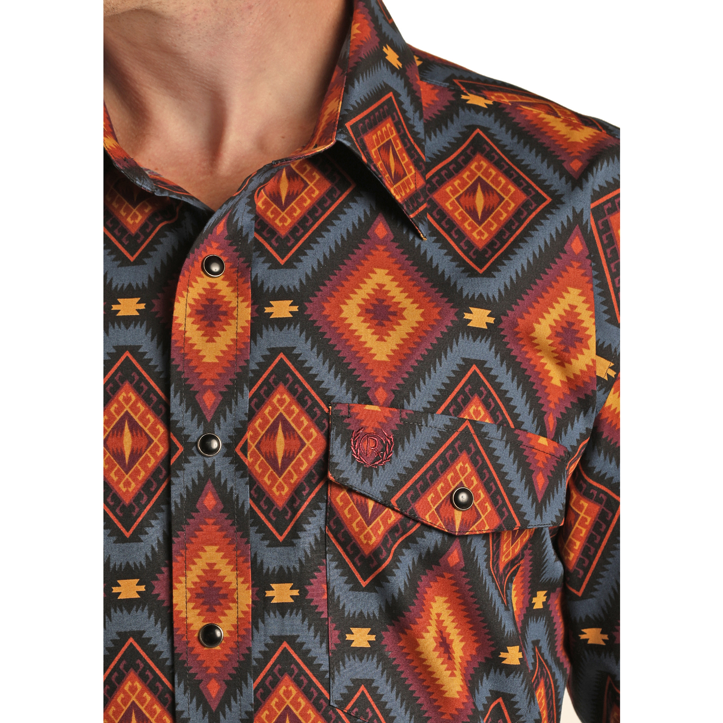 Panhandle® Men's Multi-Color Aztec Poplin Print Snap Shirt PSMSOSR07Y