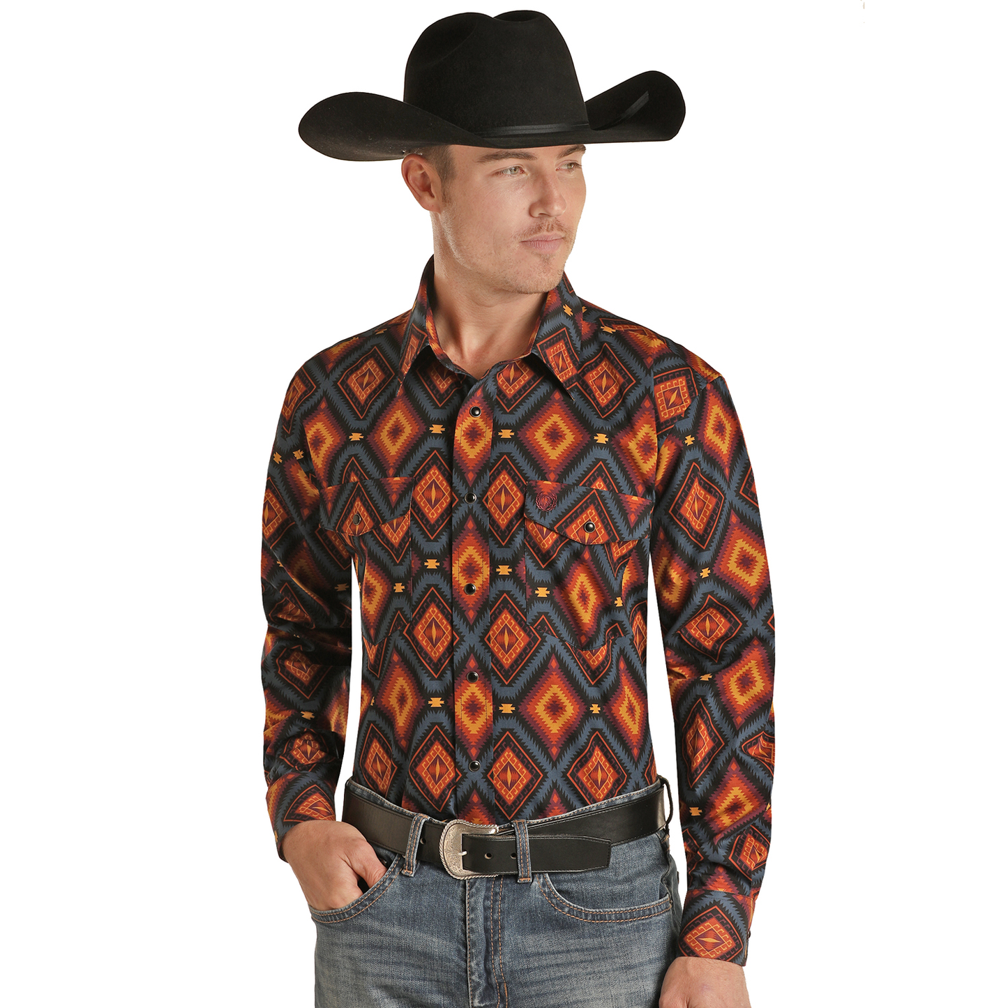 Panhandle® Men's Multi-Color Aztec Poplin Print Snap Shirt PSMSOSR07Y